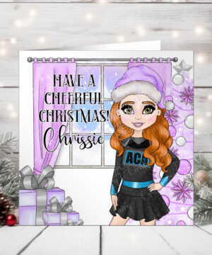 3173 personalised aca cheerleader christmas card 1