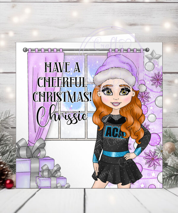 3173 personalised aca cheerleader christmas card 1