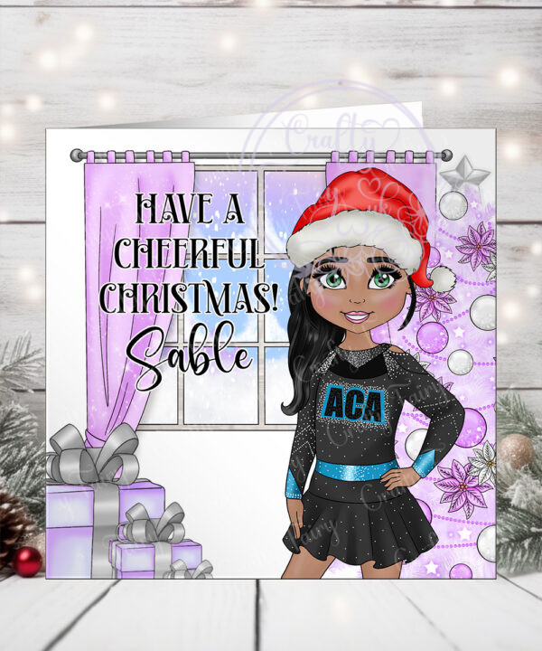 3173 personalised aca cheerleader christmas card 2