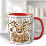 personalised iced reindeer and gingerbread cookies christmas mug gift