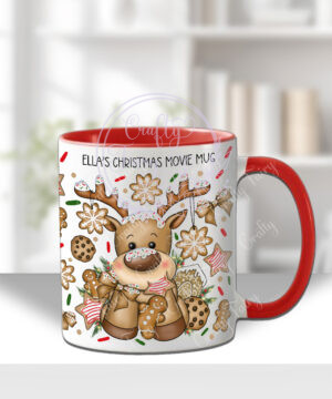 personalised iced reindeer and gingerbread cookies christmas mug gift