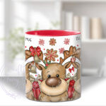 personalised reindeer and red & gold gifts christmas mug gift