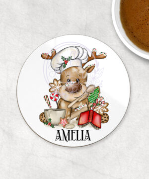 3211 reindeer chef baker christmas coaster 1