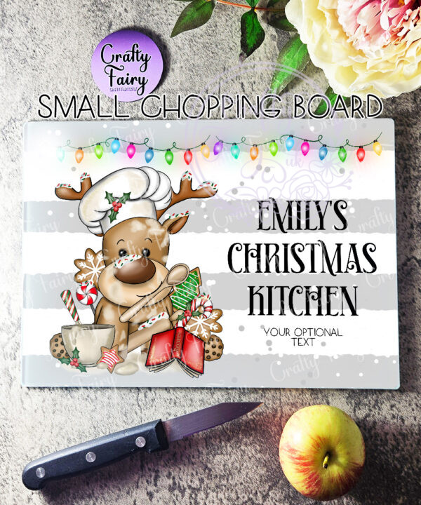 3216 reindeer chef baker christmas chopping board 1