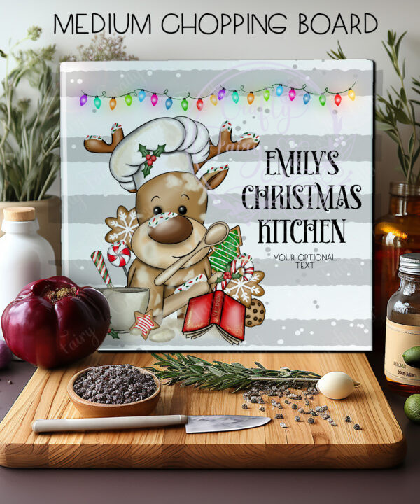 3216 reindeer chef baker christmas chopping board 3