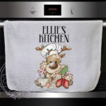 3217 reindeer chef baker christmas teatowel 1