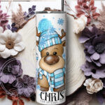 3222 personalised reindeer bue tumbler 3