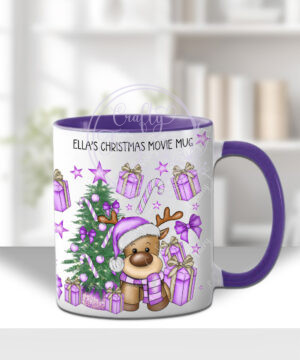 3232 lilac reindeer christmas mug 1