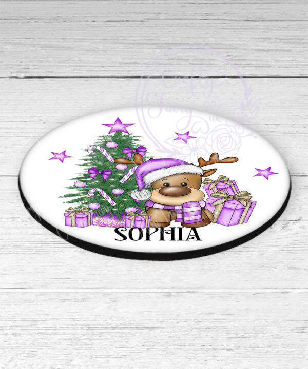 3233 lilac reindeer christmas coaster 1