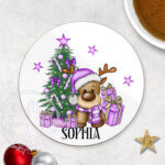 3233 lilac reindeer christmas coaster 2