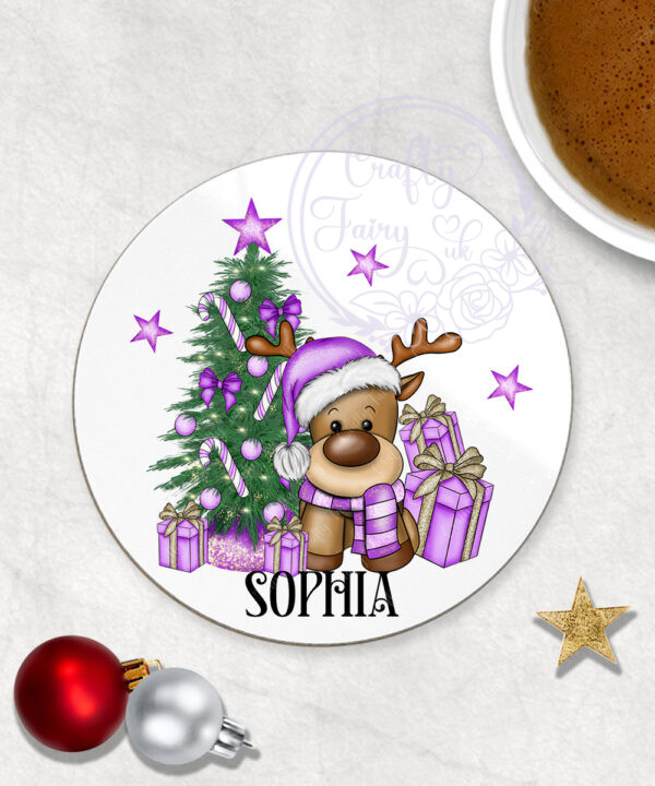 3233 lilac reindeer christmas coaster 2