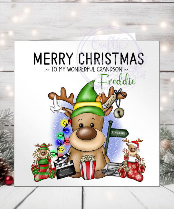 3237 personalised reindeer elf christmas card 1