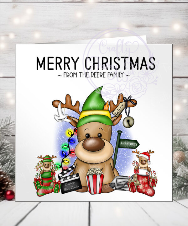 3237 personalised reindeer elf christmas card 2