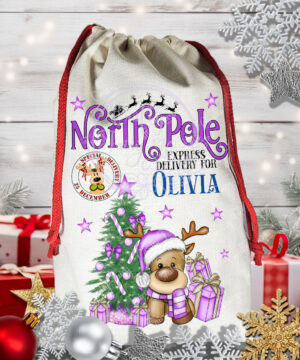 3247 personalised reindeer santa sack 1