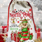 3249 personalised reindeer santa sack 1