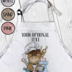 personalised highland cow baker apron