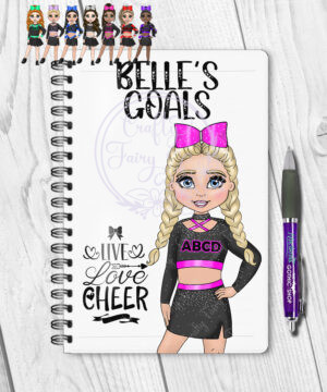 3261 personalised cheerleader girl notebook 12