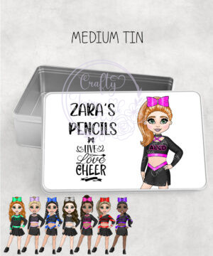 3266 personalised cheerleader girl storage tin 2