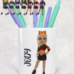 3271 personalised cheerleader girl pen pot 1