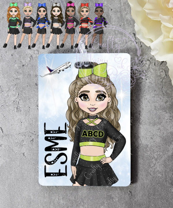 3274 personalised cheerleader girl travel luggae tag 1