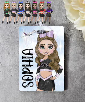 3274 personalised cheerleader girl travel luggae tag 2