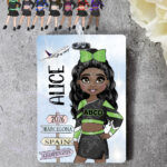 3275 personalised cheerleader girl travel luggae tag 1