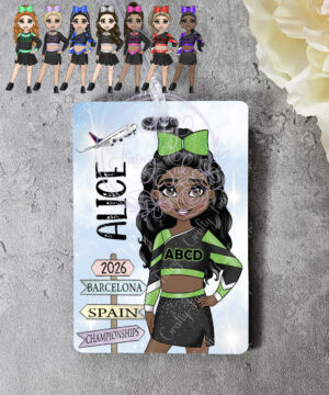 3275 personalised cheerleader girl travel luggae tag 1