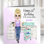 personalised crafting crafter lady birthday card