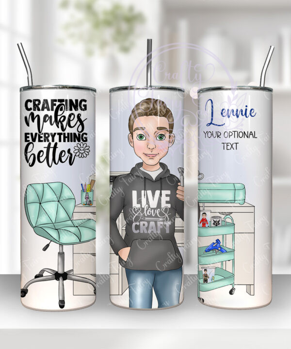 3298 personalised male crafter tumbler 1