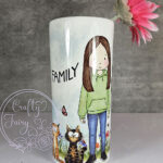 personalised doodle dog cat family girl boy tall ceramic flower vase lots of breeds