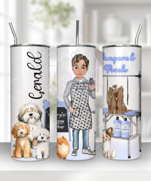 3321 personalised male dog groomer tumbler 1