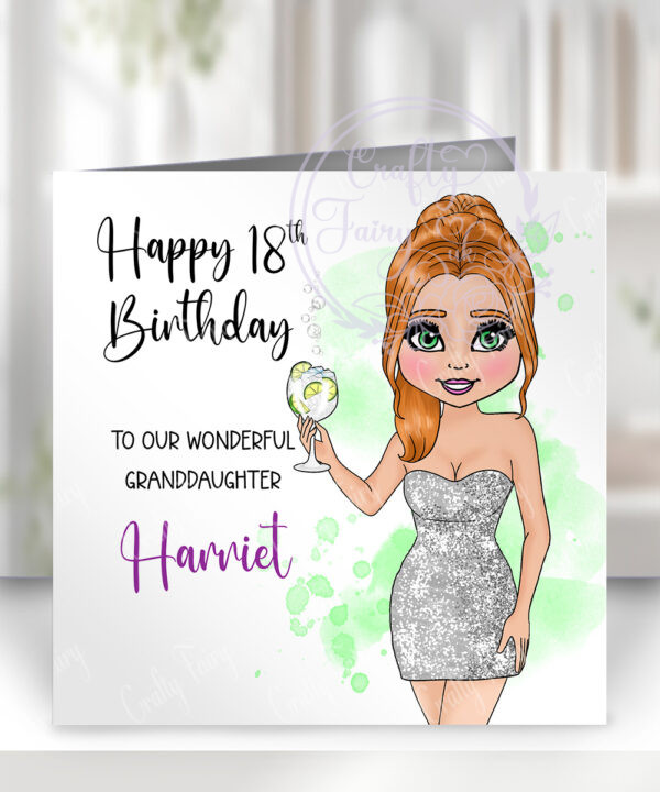 3329 personalised girl who loves gin birthday card 2
