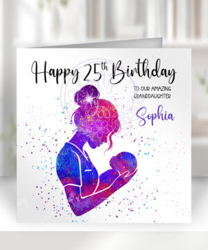 personalised watercolour colourful splash midwife birthday or congratulations card