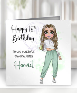 personalised lady who ice matcha birthday or congratulations card