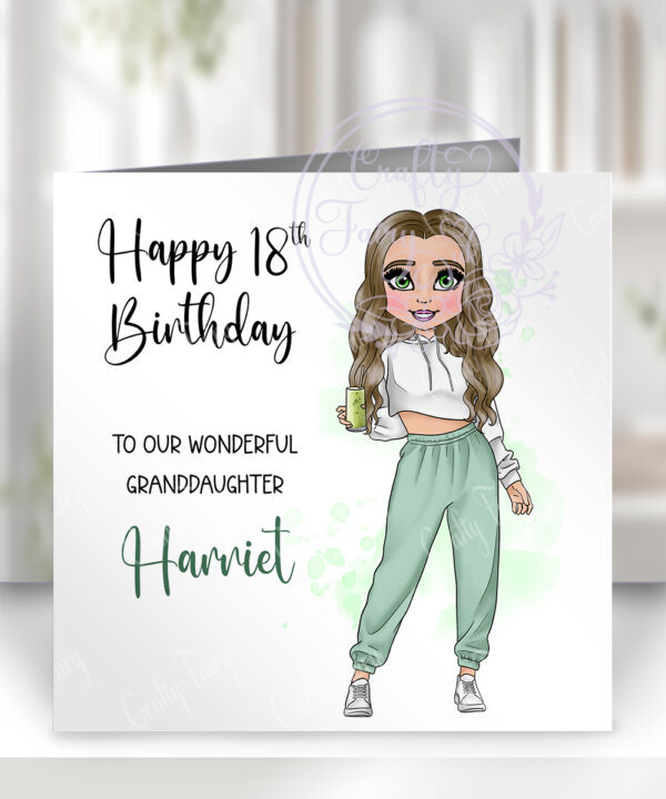personalised lady who ice matcha birthday or congratulations card