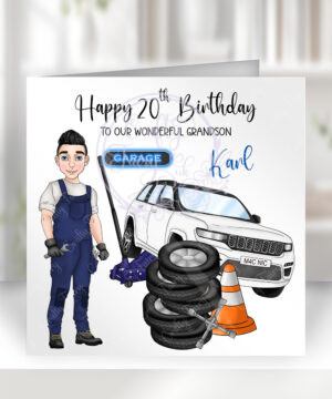 personalised mechanic guy birthday card
