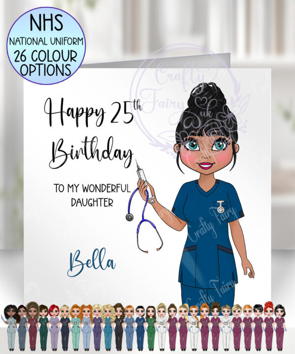 personalised nhs staff healthcare worker nurse new uniform birthday or congratulations card