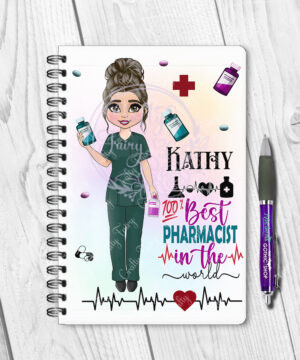 personalised nhs staff pharmacist or pharmacy technician new uniform a5 notebook journal book