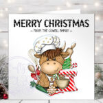 3397 highland cow chef personalised christmas card 1