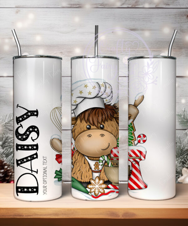 3400 highland cow chef personalised christmas tumbler 1