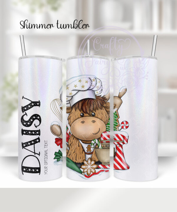 3400 highland cow chef personalised christmas tumbler 2