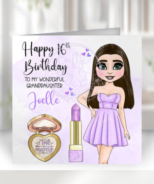 1044 personalised lilac makeup girl card 1