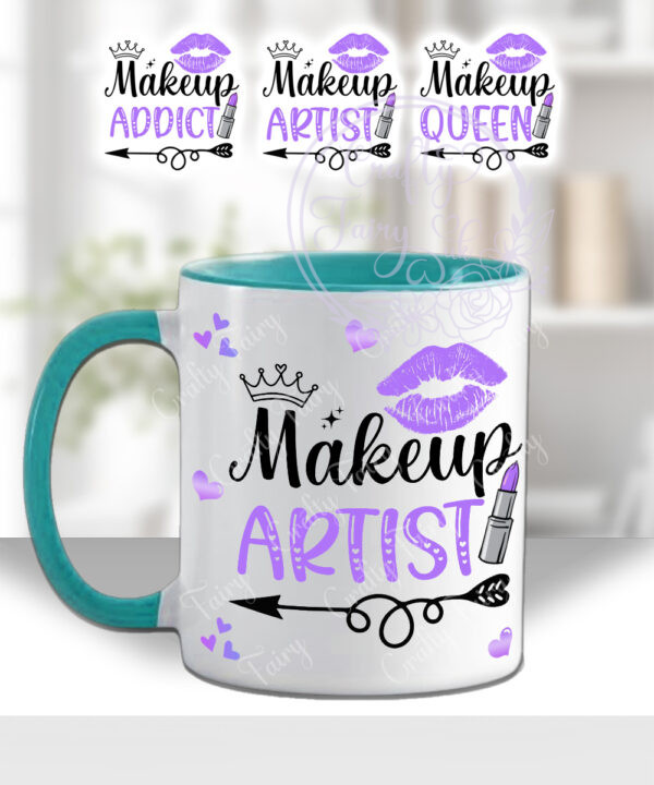 1052 personalised lilac love makeup girl mug 2
