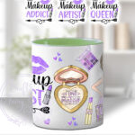 1052 personalised lilac love makeup girl mug 3