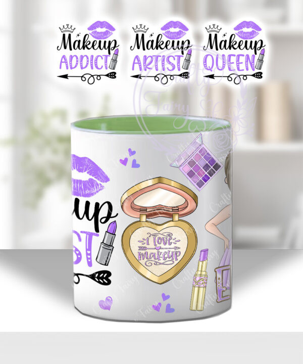 1052 personalised lilac love makeup girl mug 3