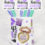 1054 personalised lilac makeup brush pen pot 2