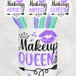 1054 personalised lilac makeup brush pen pot 3