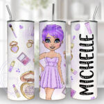1057 personalised lilac makeup queen tumbler 1