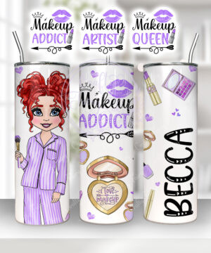 1060 personalised lilac makeup addict tumbler 1