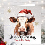 1108 personalised cow christmas card 3